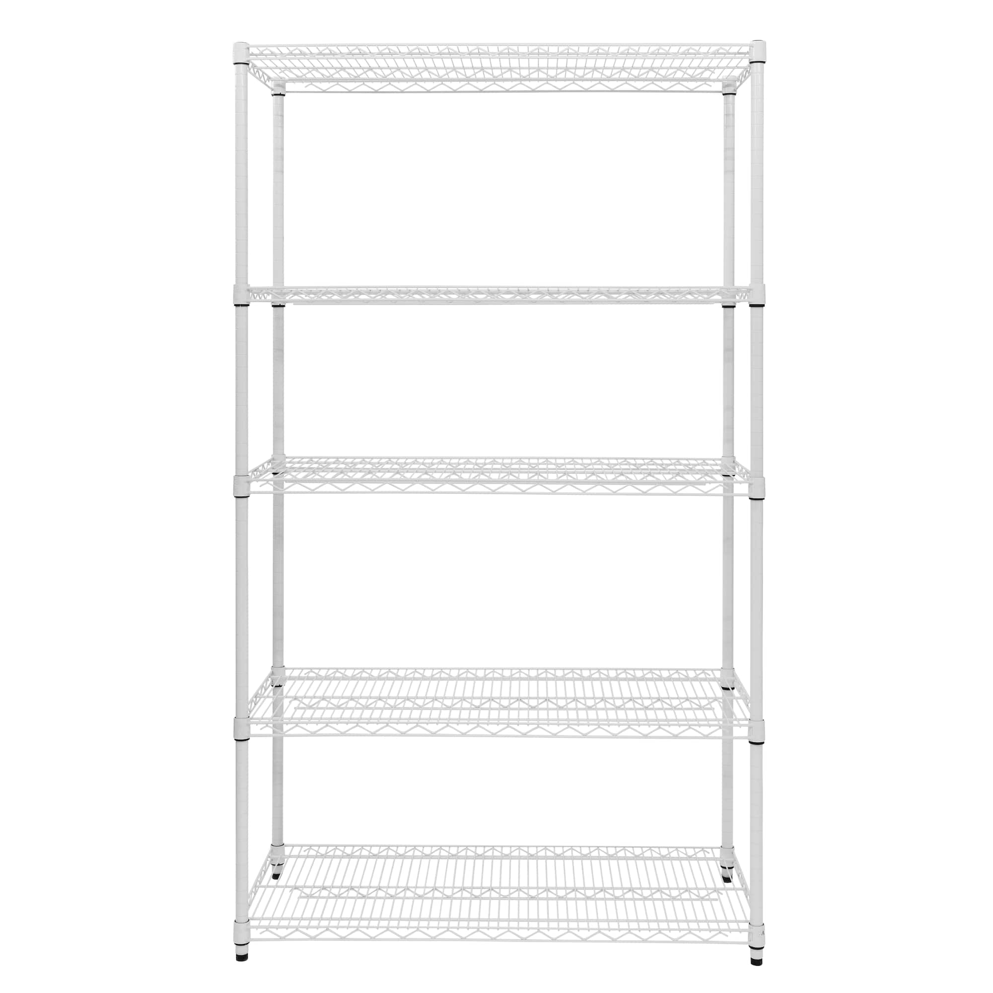Honey Can Do White 5-Tier Heavy-Duty Adjustable Shelving Unit
